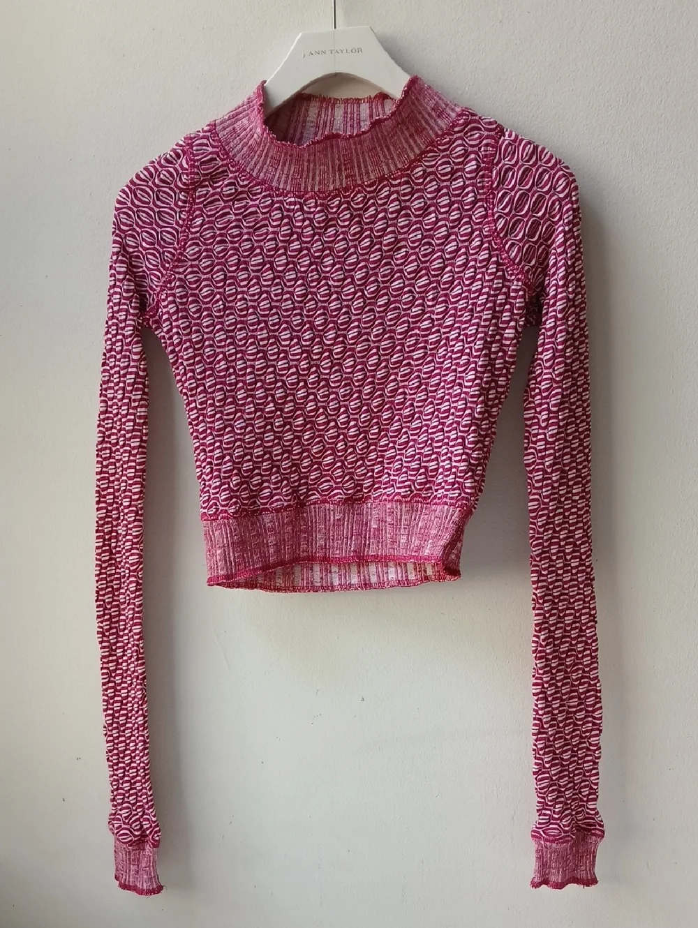Free People Long Sleeve Textured Crop Top Women's XS